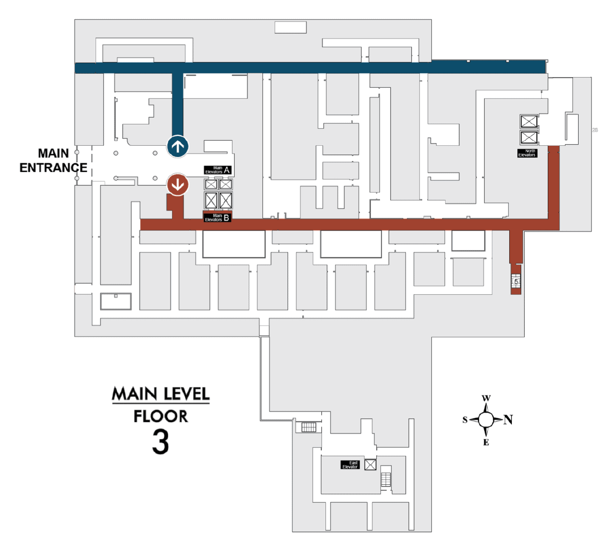 Exterior Overhead Pedestrian Sign at VA Bay Pines