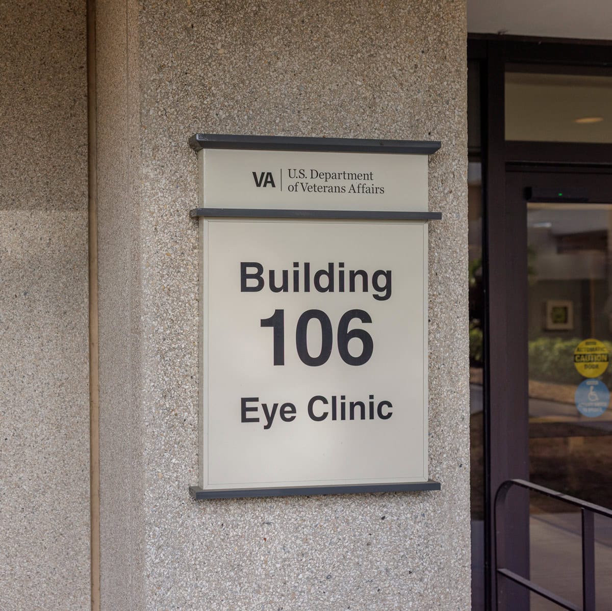 Wall-Mounted Building Identification Sign at VA Bay Pines