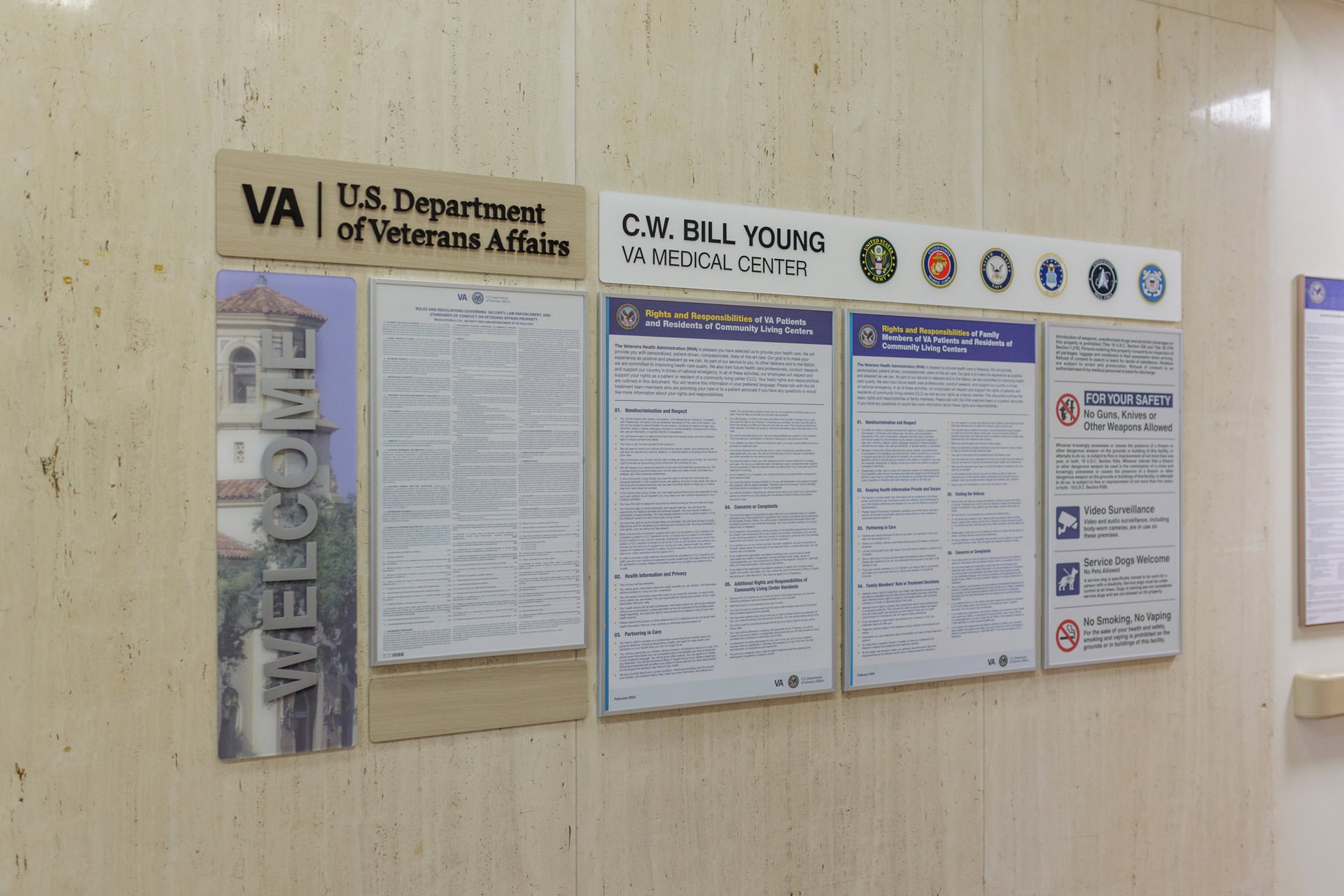 Mandatory Policy Signage Layout at VA Bay Pines